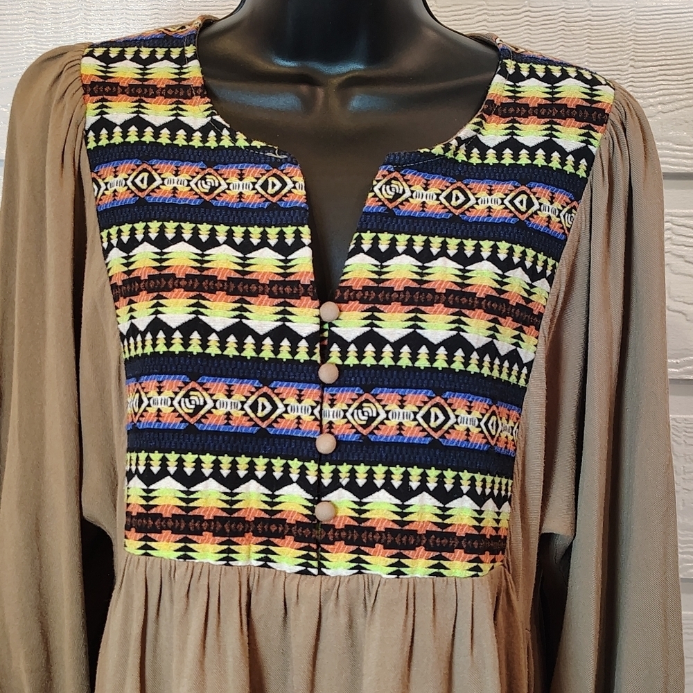 UMGEE‎ SZ LG WOMENS BOHO EMBROIDERED TRIBAL DRESS FESTIVAL PRARIE PEASENT - Picture 2 of 7